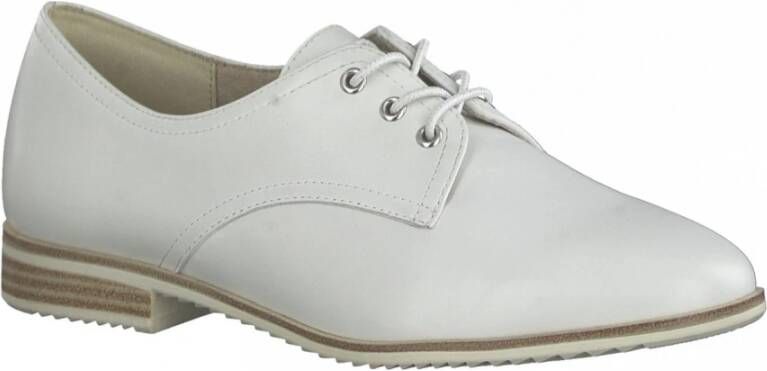 tamaris Witte Lage Hak Veterschoenen White Dames