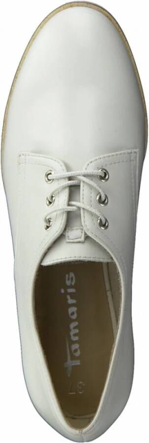 tamaris Witte Lage Hak Veterschoenen White Dames