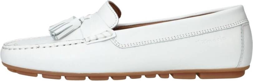 tamaris Witte leren instap loafers voor dames White Dames