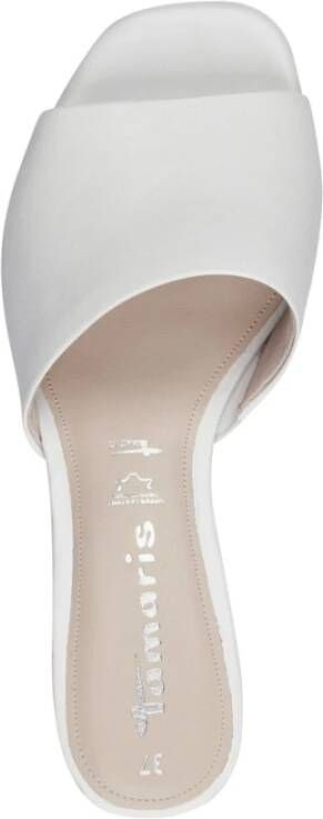 tamaris Witte Open Muiltjes Platte Sandalen White Dames