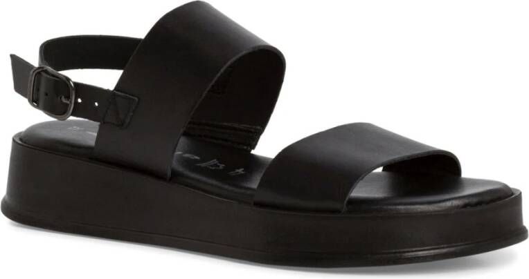 tamaris Zwarte Casual Platte Sandalen voor Vrouwen Black Dames