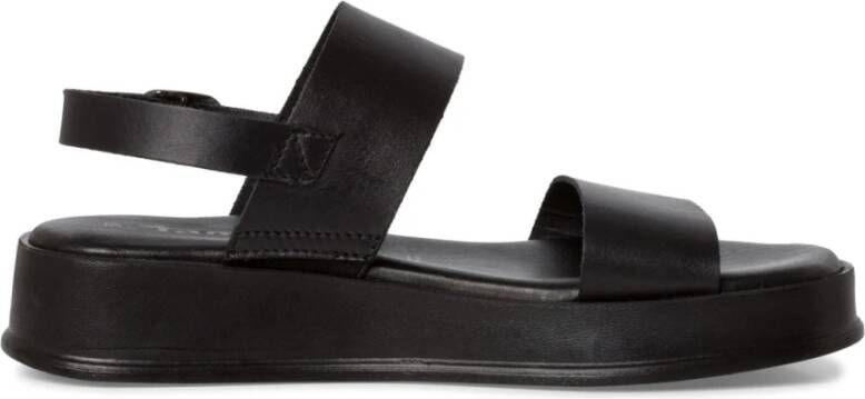 tamaris Zwarte Casual Platte Sandalen voor Vrouwen Black Dames