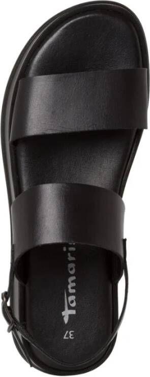 tamaris Zwarte Casual Platte Sandalen voor Vrouwen Black Dames