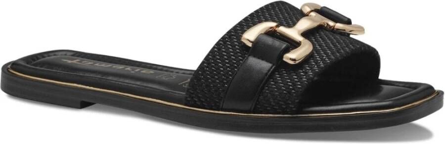 tamaris Zwarte Open Casual Slippers Vrouwen Black Dames