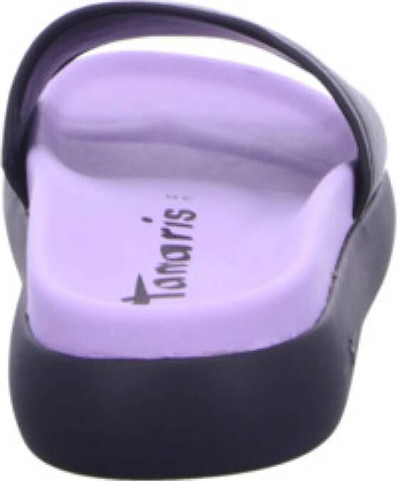 Tamaris Zwarte damesslide sandalen comfortstijl