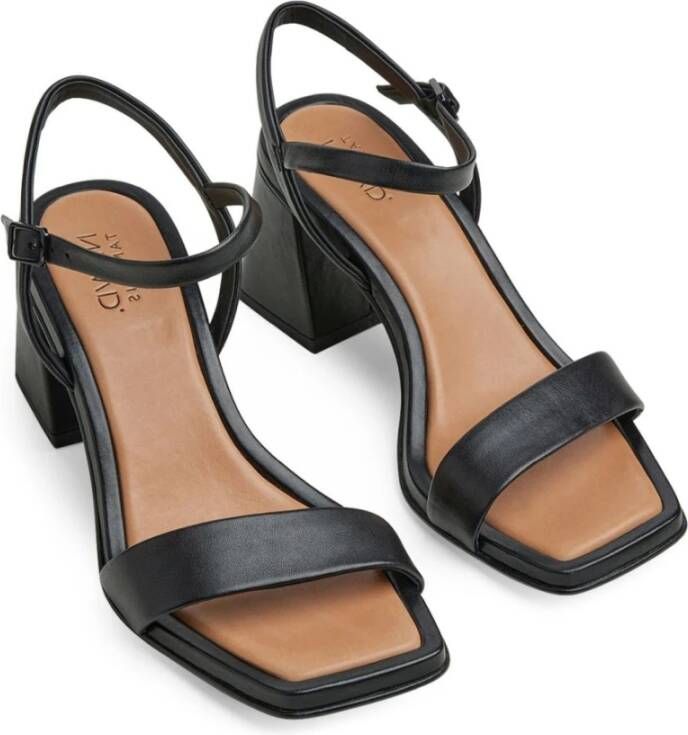 tamaris Zwarte Elegante Open Platte Sandalen Black Dames