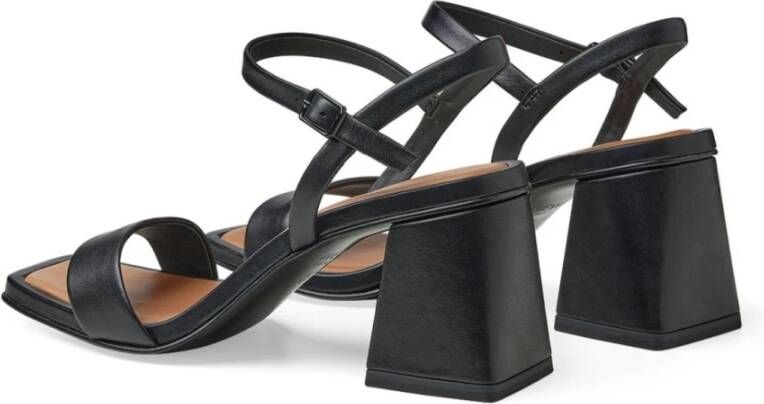tamaris Zwarte Elegante Open Platte Sandalen Black Dames