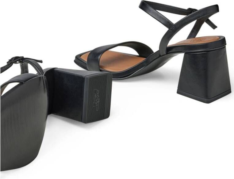 tamaris Zwarte Elegante Open Platte Sandalen Black Dames