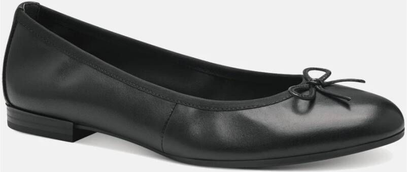 tamaris Zwarte Leren Ballerina Essentials Stijl Black Dames