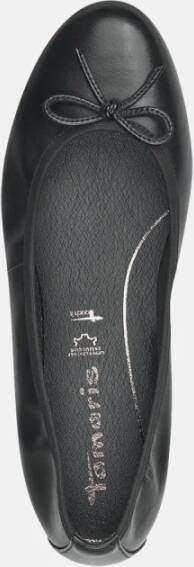 tamaris Zwarte Leren Ballerina Essentials Stijl Black Dames