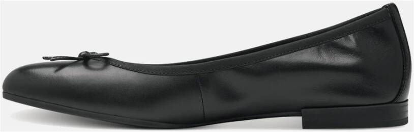 tamaris Zwarte Leren Ballerina Essentials Stijl Black Dames