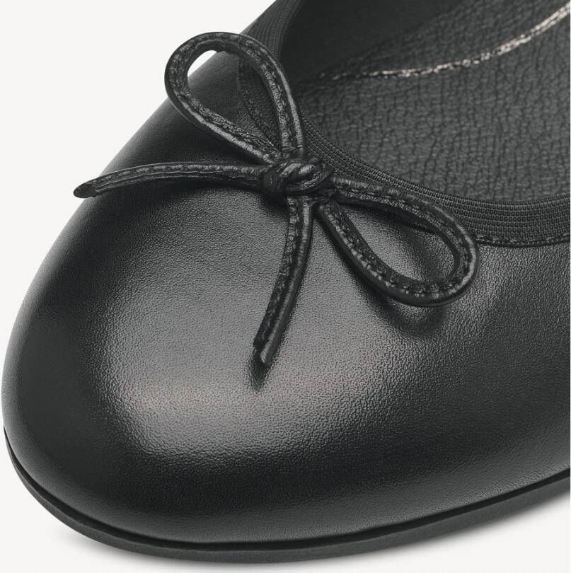 tamaris Zwarte Leren Ballerina Essentials Stijl Black Dames