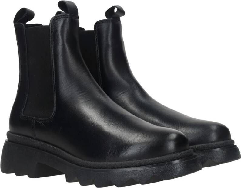 tamaris Zwarte leren Chelsea Boot voor dames Black Dames