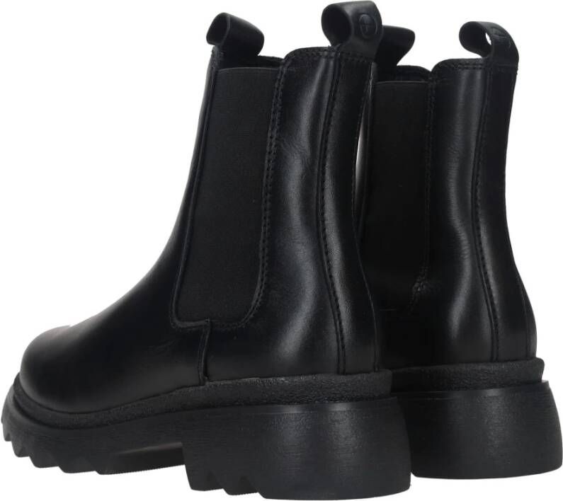 tamaris Zwarte leren Chelsea Boot voor dames Black Dames