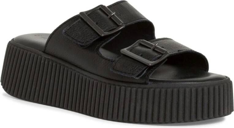 tamaris Zwarte Open Casual Slippers Vrouwen Black Dames