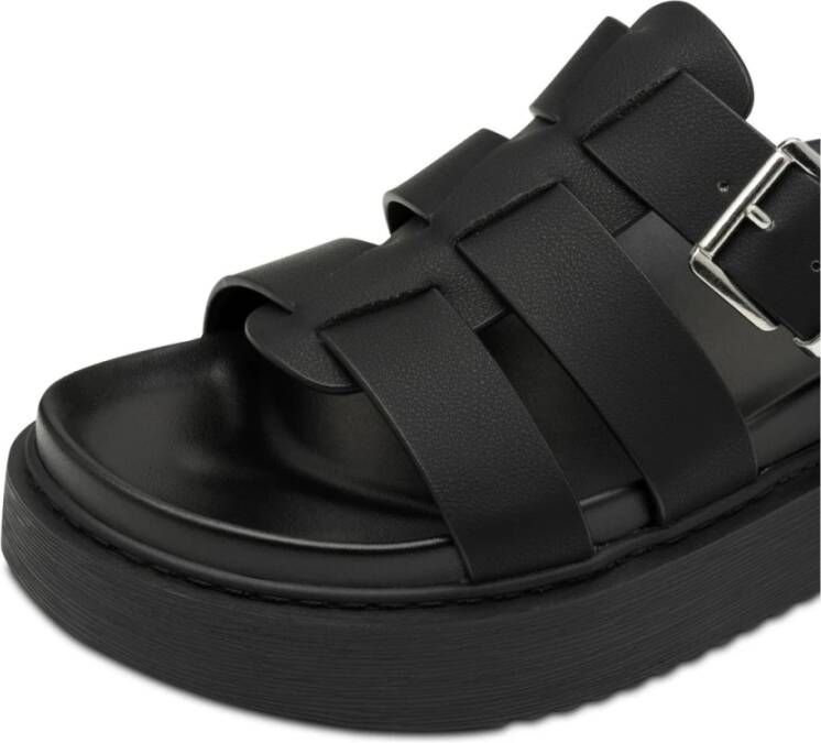 Tamaris Zwarte platte sandalen