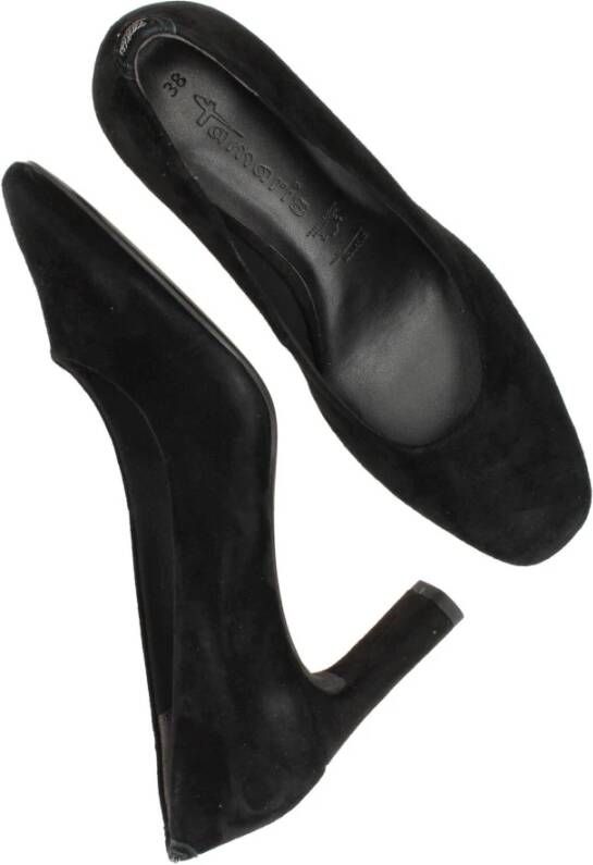 tamaris Zwarte Suède Pump met Zilveren Ketting Black Dames