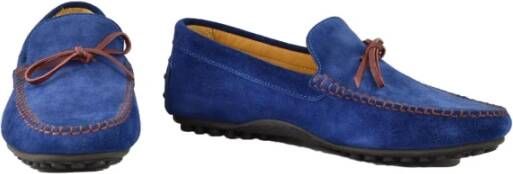 Testoni Leren Schoenen Rubberen Zool Blue Heren