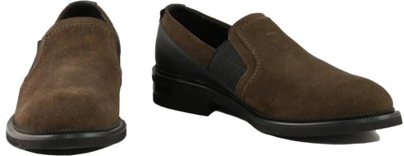 Testoni Leren Schoenen Rubberen Zool Brown Heren