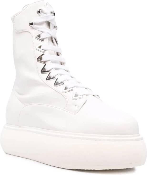The Attico Witte Casual Enkellaarzen White Dames