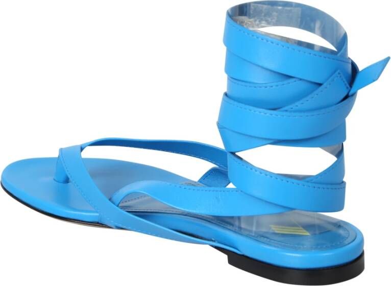 The Attico Blauwe Sandalen met Vetersluiting