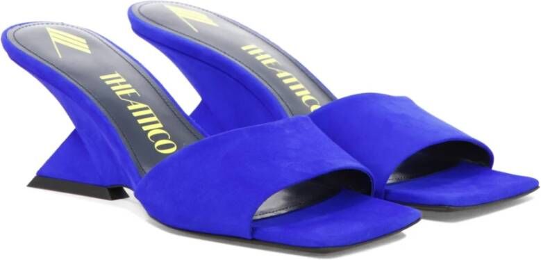 The Attico Cheope Mules in Suède en Leer Blue Dames