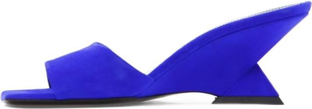 The Attico Cheope Mules in Suède en Leer Blue Dames
