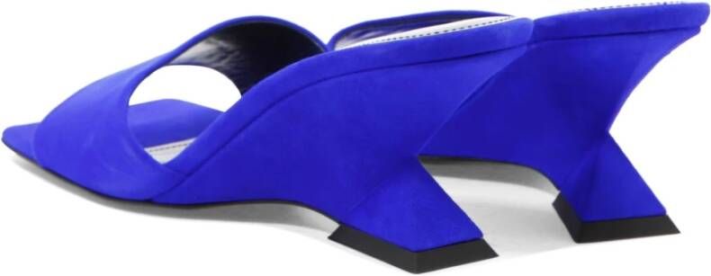 The Attico Cheope Mules in Suède en Leer Blue Dames