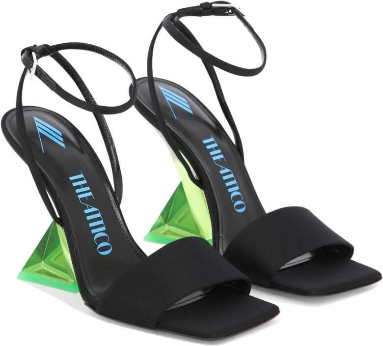 The Attico Cheope Sandalen Zijde en Leer Black Dames