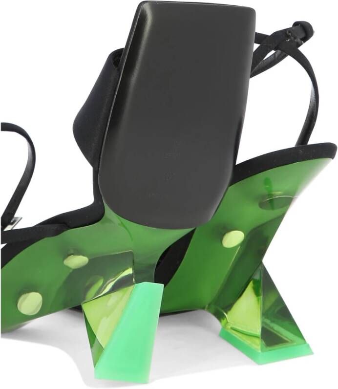 The Attico Cheope Sandalen Zijde en Leer Black Dames