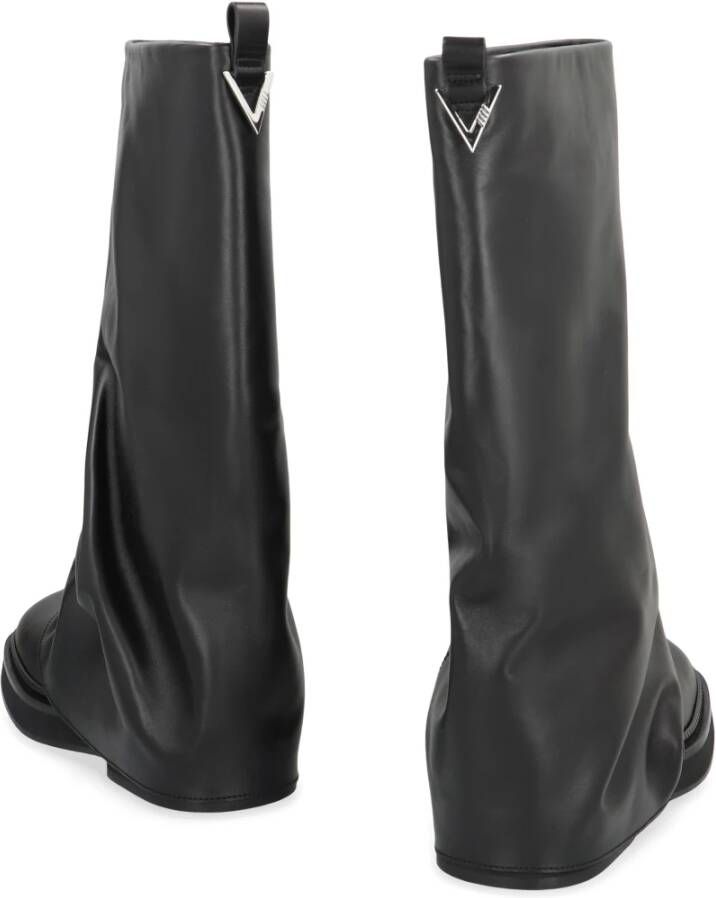 The Attico Combat leren laarzen met achterlogo
