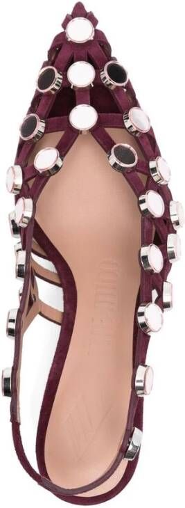 The Attico Donkerpaarse Slingback Pumps met Kittenhak