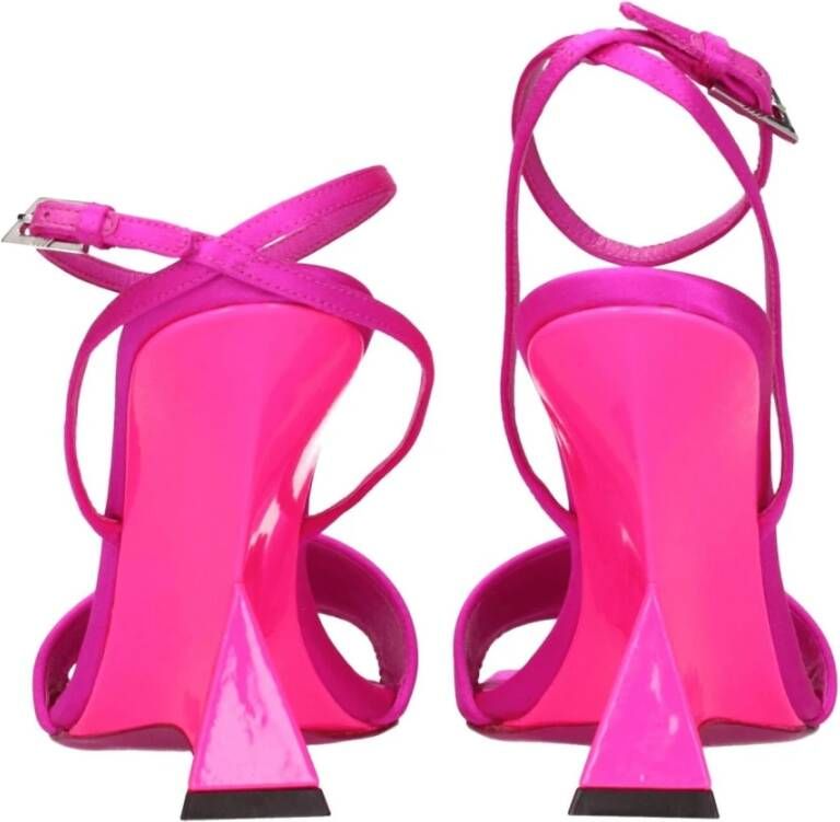 The Attico Fuchsia Satijnen Hoge Hak Sandalen
