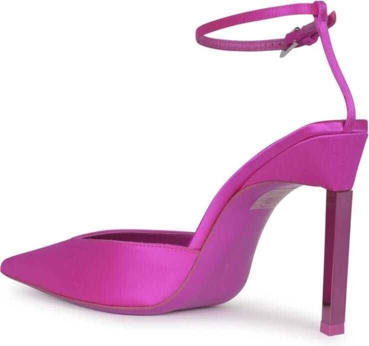 The Attico Fuchsia Satijnen Perine Pumps met 110mm Hak Roze Dames