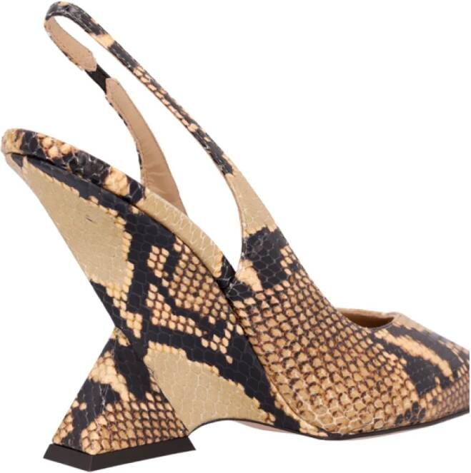The Attico Gedrukte Leren Slingback Pumps