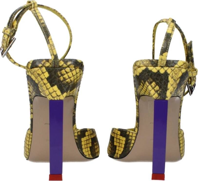 The Attico Gele Leren Hoge Hak Pumps