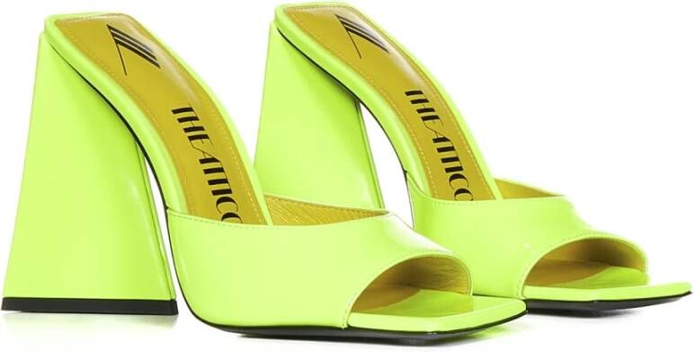 The Attico Gele Patent Piramide Hak Sandalen Green Dames