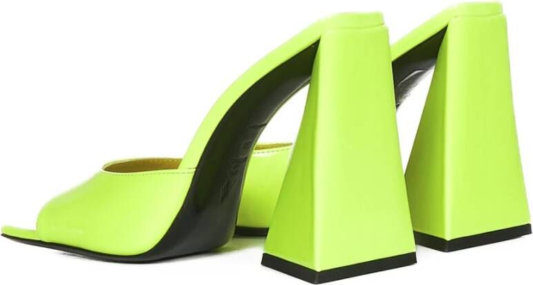 The Attico Gele Patent Piramide Hak Sandalen Green Dames