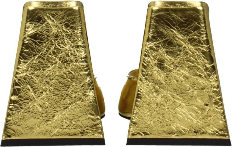 The Attico Gouden Leren Pin Up Sandaal