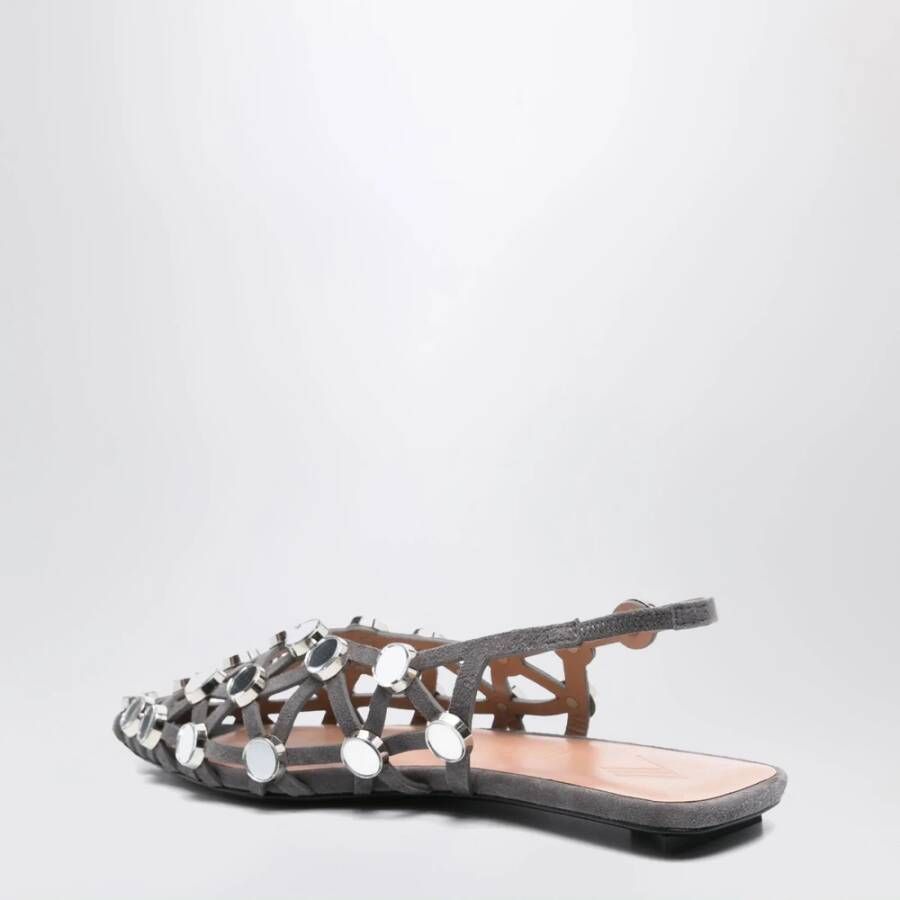 The Attico Grijze Ballerina Platte Schoenen