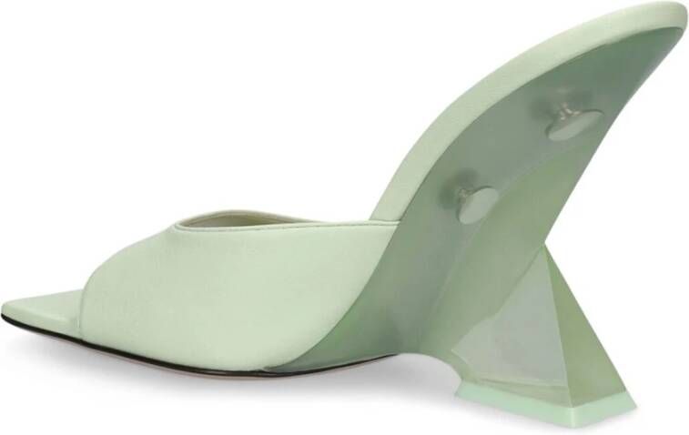 The Attico Groene Leren Sandalen Elegant Ontwerp
