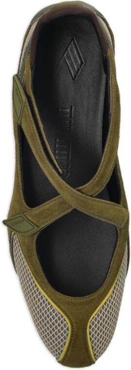 The Attico Groene Mesh Platte Schoenen