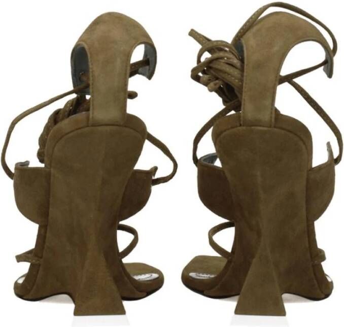 The Attico Groene Suède Flip-Flop Sandalen