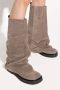 The Attico Beige Suède Leren Dameslaarzen met Logo Beige Dames - Thumbnail 6