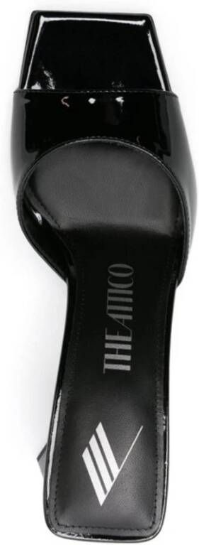 The Attico Leren sandalen met vierkante neus Black Dames