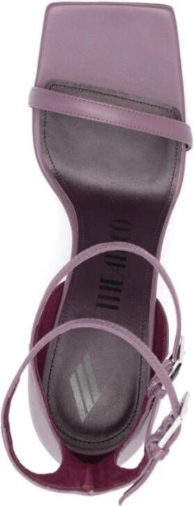 The Attico Lila Leren Sleehak Sandalen Purple Dames