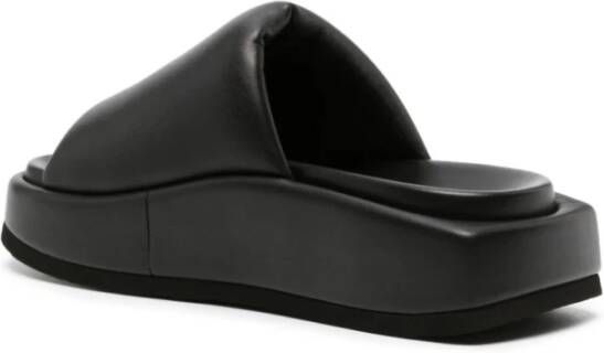 The Attico Mia Leren Flatform Sandalen