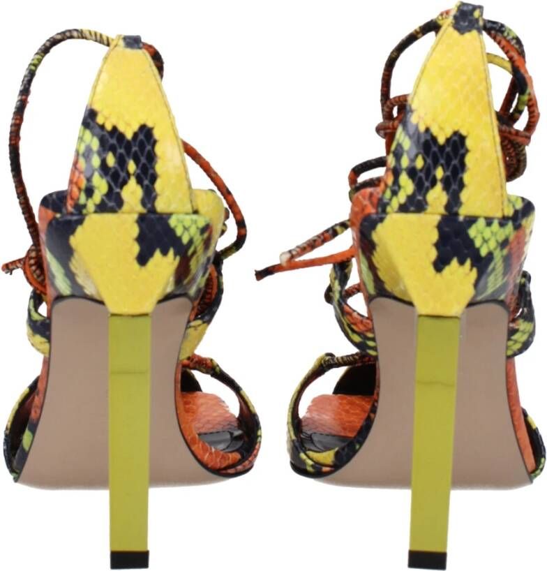 The Attico Oranje Leren Sandaal Vintage Stijl