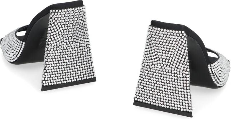 The Attico Rhinestone Square Toe Polyester Muiltjes