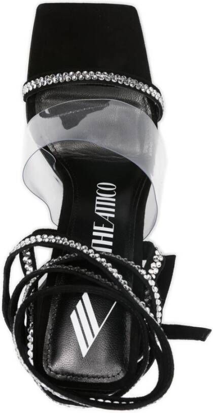 The Attico Rhinestone Versierde Leren Sandalen
